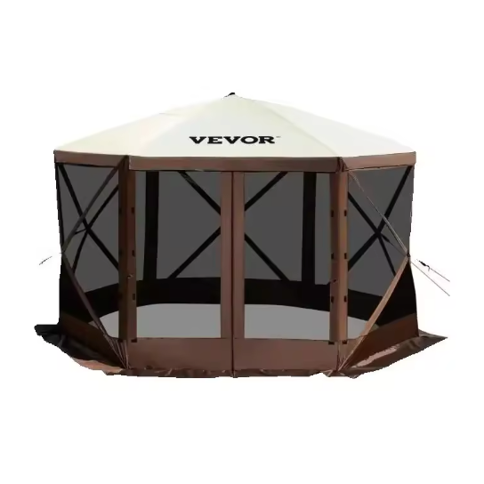 Pop-up Camping Partytent 6-Zijdig – Waterdichte Gazebo met Muskietennet en Zijwanden