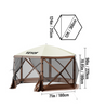 Pop-up Camping Partytent 6-Zijdig – Waterdichte Gazebo met Muskietennet en Zijwanden