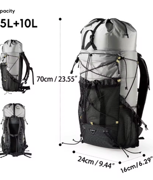 Ultralichte Camping Rugzak 25+10L – Waterbestendig en Ademend voor Hiking, Reizen en Outdoor
