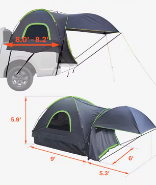 Truck Tent voor Pick-up 2-3 Personen – Waterdichte Laadbak Tent met Luifel voor Camping