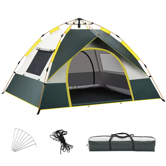 3-4 Persoons Pop-up Camping Tent – Waterdicht, Winddicht en UV Bescherming met 2 Deuren