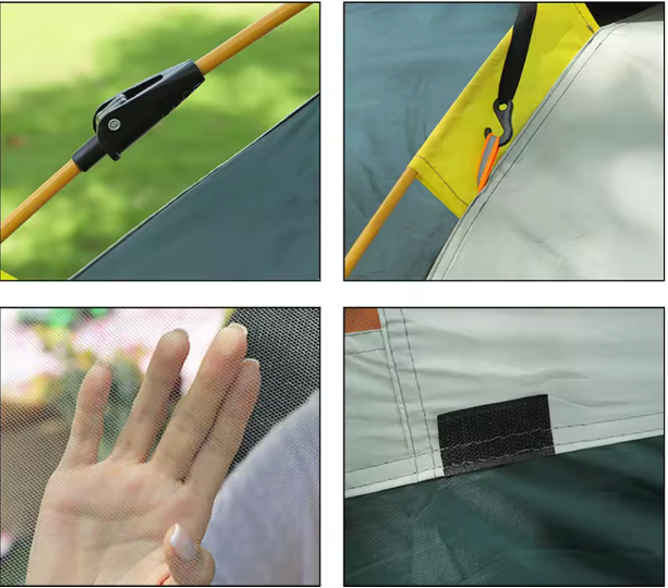 3-4 Persoons Pop-up Camping Tent – Waterdicht, Winddicht en UV Bescherming met 2 Deuren