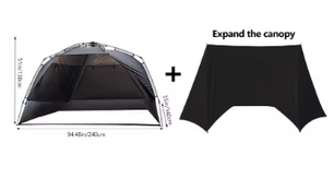 3-4 Persoons Pop-up Camping Tent – Automatisch, UV-Bescherming en Snelle Opzet voor Outdoor
