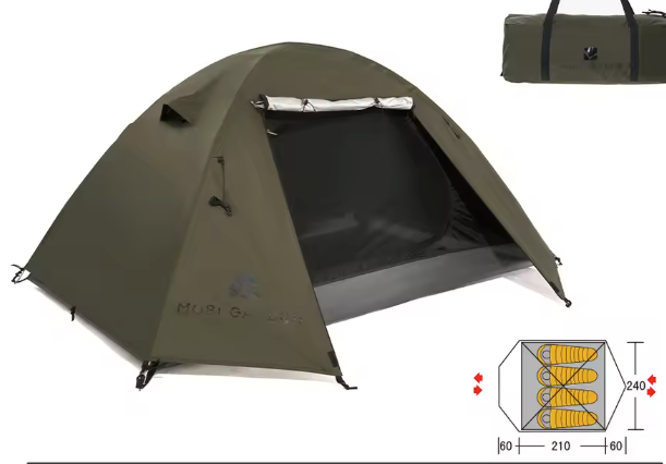 Ultralichte Backpacking Tent – Waterdicht, UV-Bescherming en Snel Op te Zetten voor Camping en Hiking