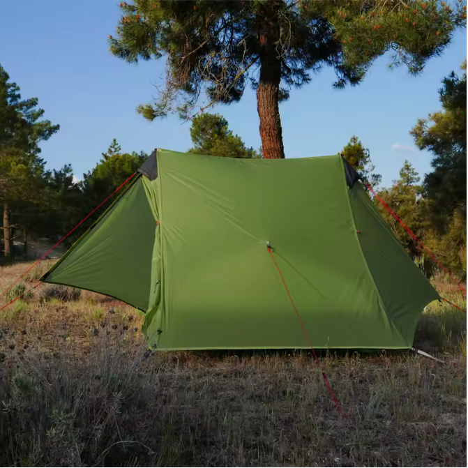 Ultralichte 2-Persoons Trekking Tent – 15D Silnylon, Waterdicht en Rodless voor 3 Seizoenen