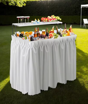 Opvouwbare Koeltafel voor Buiten – Inclusief IJsbak en Extra Opbergplank, Ideaal voor Tuin, Camping en Feesten