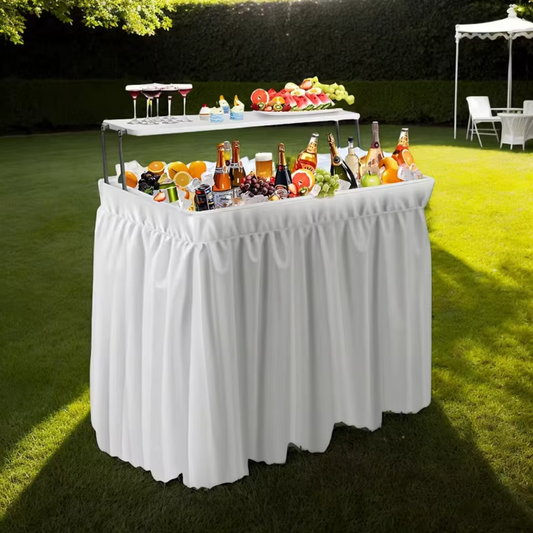 Opvouwbare Koeltafel voor Buiten – Inclusief IJsbak en Extra Opbergplank, Ideaal voor Tuin, Camping en Feesten