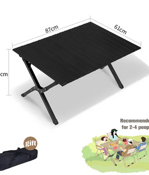 Opvouwbare Campingtafel – Lichtgewicht Aluminium Tafel met Houtlook, Draagbaar en Stevig