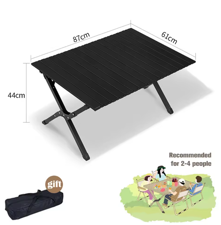 Opvouwbare Campingtafel – Lichtgewicht Aluminium Tafel met Houtlook, Draagbaar en Stevig