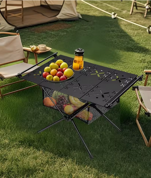 Opvouwbare Campingtafel met Opbergnet – Lichtgewicht Aluminium Bijzettafel voor Outdoor Gebruik