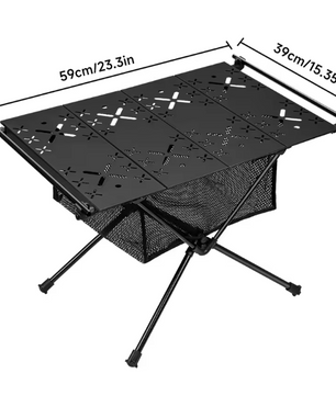Opvouwbare Campingtafel met Opbergnet – Lichtgewicht Aluminium Bijzettafel voor Outdoor Gebruik