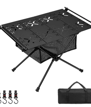 Opvouwbare Campingtafel met Opbergnet – Lichtgewicht Aluminium Bijzettafel voor Outdoor Gebruik