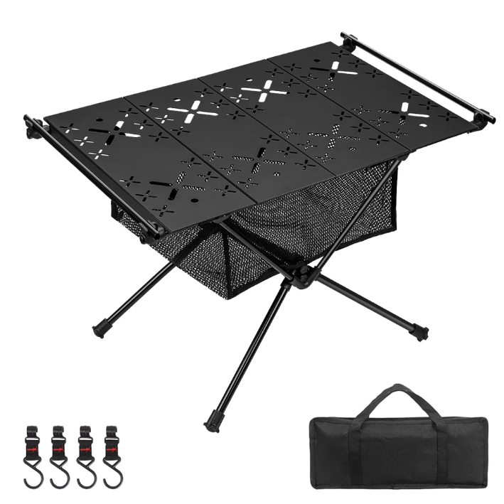 Opvouwbare Campingtafel met Opbergnet – Lichtgewicht Aluminium Bijzettafel voor Outdoor Gebruik