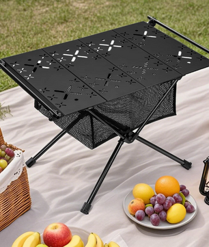 Opvouwbare Campingtafel met Opbergnet – Lichtgewicht Aluminium Bijzettafel voor Outdoor Gebruik