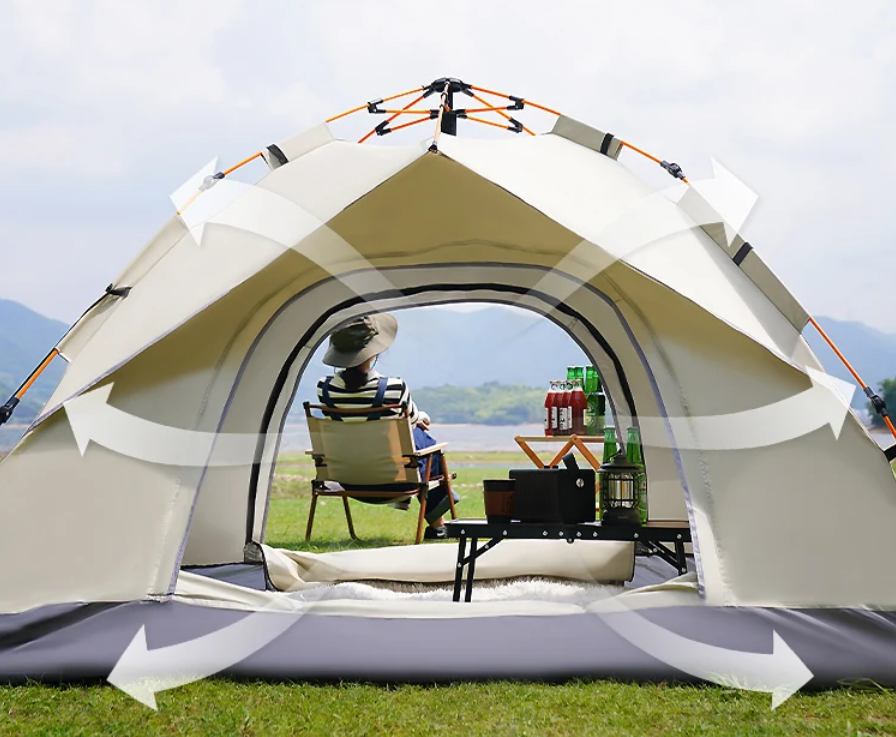 Automatische Pop-Up Tent voor 3-4 Personen – Waterdicht en UV-Beschermend, Snel Opzetbaar