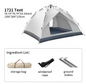 Automatische Pop-Up Tent voor 3-4 Personen – Waterdicht en UV-Beschermend, Snel Opzetbaar