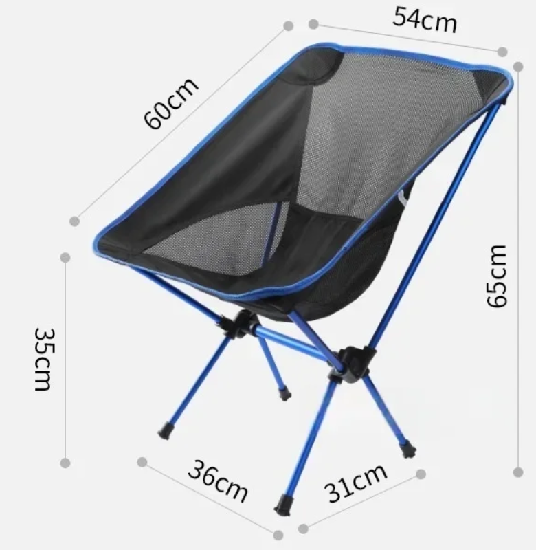 Ultralichte Opvouwbare Campingstoel – Aluminium Moon Chair met Mesh en Ergonomisch Design