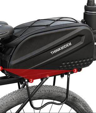 Fiets Bagagedrager Tas 14L – Harde Shell Fietstas Waterafstotend met Schouderband