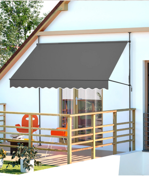 Balkon Zonnescherm met Klem – Verstelbaar 300 cm, Zonwering voor Balkon en Terras