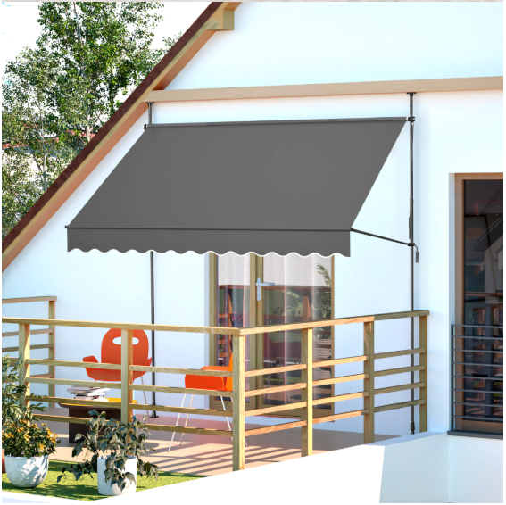 Balkon Zonnescherm met Klem – Verstelbaar 300 cm, Zonwering voor Balkon en Terras