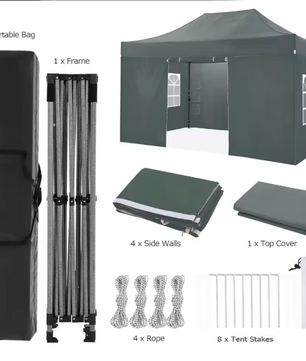 Professionele Pop-up Partytent 300 x 450 cm – Waterdicht, UV50+ met 4 Zijwanden