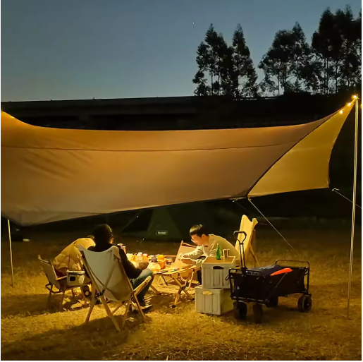 Grote Camping Tarp 510 x 510 cm – Waterdicht Octagon Zonnescherm voor Outdoor en Strand