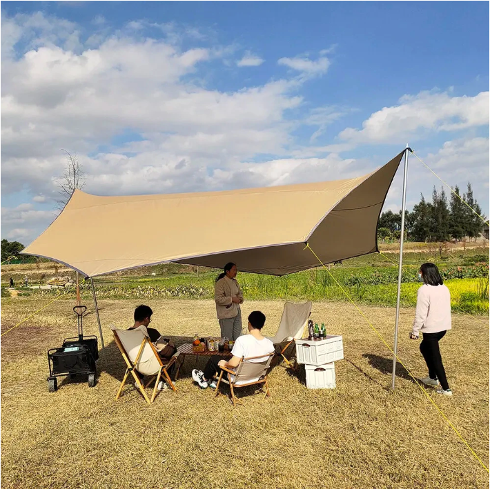 Grote Camping Tarp 510 x 510 cm – Waterdicht Octagon Zonnescherm voor Outdoor en Strand