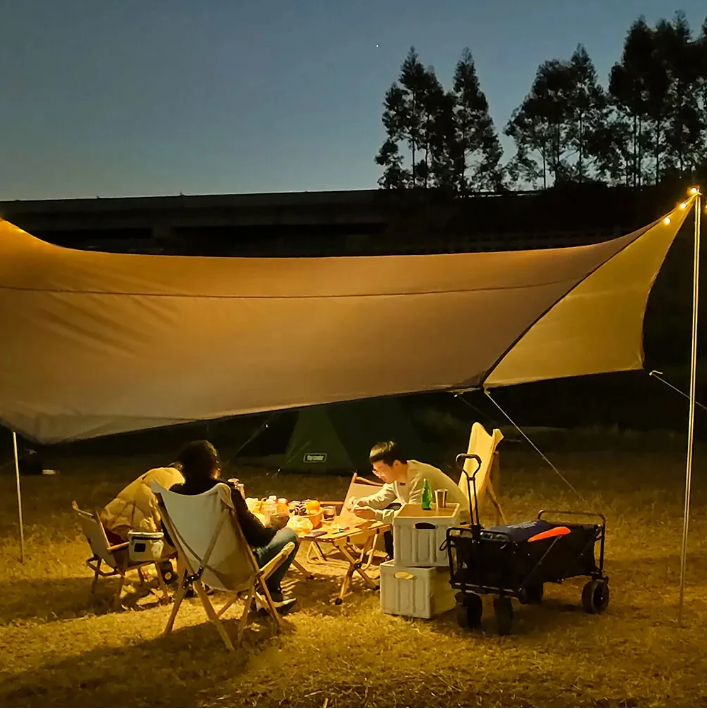 Grote Camping Tarp 510 x 510 cm – Waterdicht Octagon Zonnescherm voor Outdoor en Strand