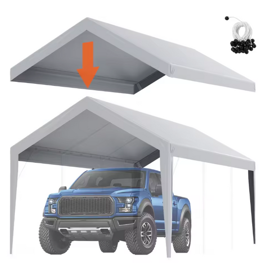Carport Dakzeil Vervanging – Waterdicht UV-Beschermd Afdekzeil met Elastische Bevestiging