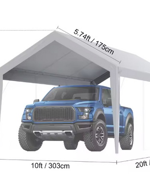 Carport Dakzeil Vervanging – Waterdicht UV-Beschermd Afdekzeil met Elastische Bevestiging