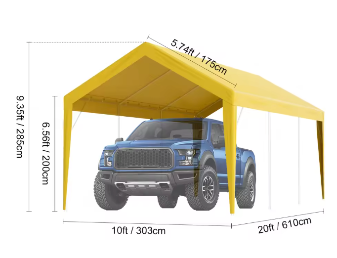 Carport Dakzeil Vervanging – Waterdicht UV-Beschermd Afdekzeil met Elastische Bevestiging