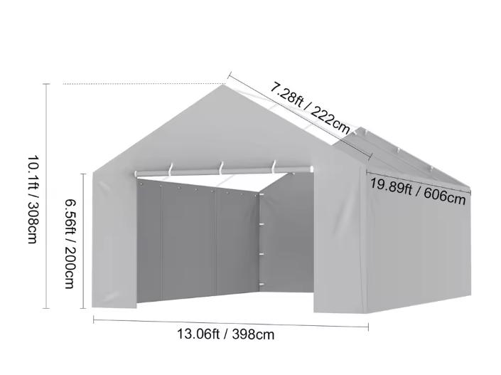 Carport Dakzeil Vervanging – Waterdicht UV-Beschermd Afdekzeil met Elastische Bevestiging