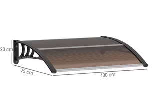 Deurluifel 120 x 75 cm – Transparant Polycarbonaat Afdak met UV-Bescherming