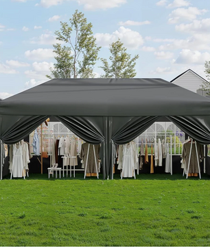 Pop-up Partytent 300 x 600 cm – Heavy Duty met 6 Zijwanden en Draagtas op Wielen