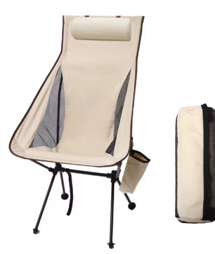 Opvouwbare Campingstoel met Hoofdsteun – Lichtgewicht Aluminium Outdoor Stoel voor Camping en Reizen