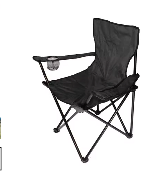 Opvouwbare Campingstoel 50 x 50 x 80 cm – Met Bekerhouder, Draagbaar en Stevig tot 130 kg