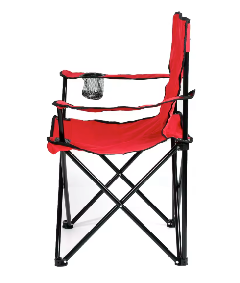 Opvouwbare Campingstoel 50 x 50 x 80 cm – Met Bekerhouder, Draagbaar en Stevig tot 130 kg