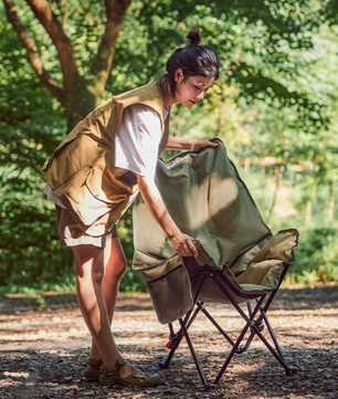 Hoge Rug Campingstoel – Opvouwbare Moon Chair met Comfortabele Vulling voor Outdoor en Camping