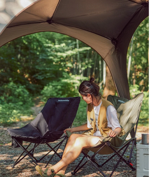 Hoge Rug Campingstoel – Opvouwbare Moon Chair met Comfortabele Vulling voor Outdoor en Camping