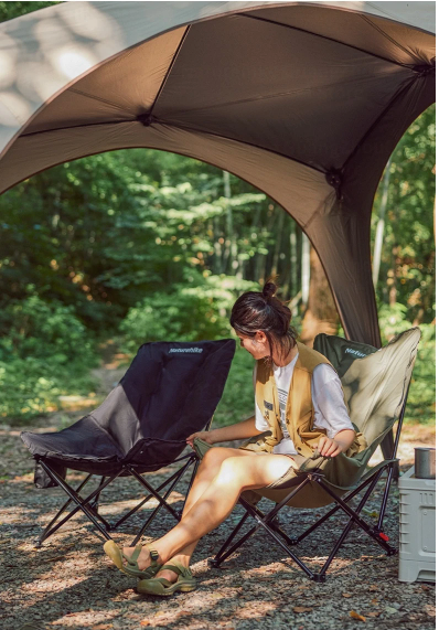 Hoge Rug Campingstoel – Opvouwbare Moon Chair met Comfortabele Vulling voor Outdoor en Camping