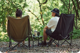 Hoge Rug Campingstoel – Opvouwbare Moon Chair met Comfortabele Vulling voor Outdoor en Camping