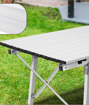 Opvouwbare Campingtafel 90 x 52 cm – In Hoogte Verstelbaar Aluminium Tafel met Opbergnet