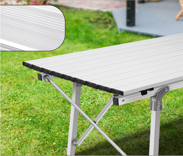 Opvouwbare Campingtafel 90 x 52 cm – In Hoogte Verstelbaar Aluminium Tafel met Opbergnet
