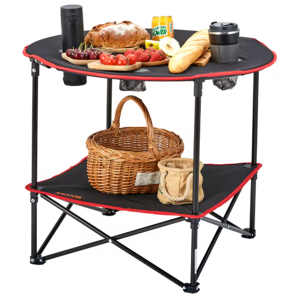 Opvouwbare Campingtafel – Lichtgewicht Outdoor Bijzettafel van 600D Oxford en Staal