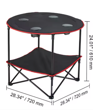 Opvouwbare Campingtafel – Lichtgewicht Outdoor Bijzettafel van 600D Oxford en Staal