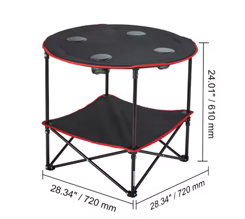Opvouwbare Campingtafel – Lichtgewicht Outdoor Bijzettafel van 600D Oxford en Staal