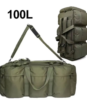 Tactische Reistas 100L – Grote Duffel Backpack met Meerdere Vakken voor Camping en Reizen