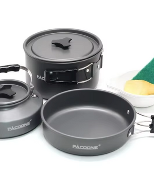 Camping Kookset – Lichtgewicht Aluminium Pannenset met Waterkoker voor Outdoor en Picknick