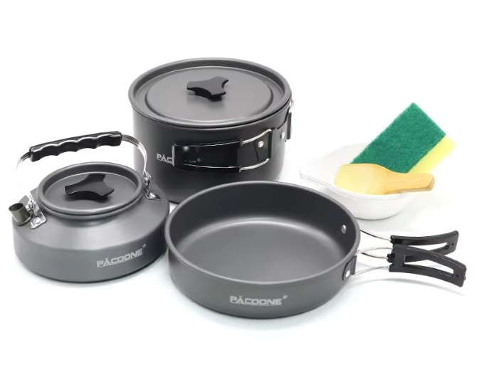Camping Kookset – Lichtgewicht Aluminium Pannenset met Waterkoker voor Outdoor en Picknick
