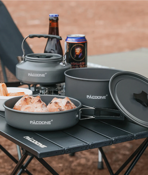 Camping Kookset – Lichtgewicht Aluminium Pannenset met Waterkoker voor Outdoor en Picknick
